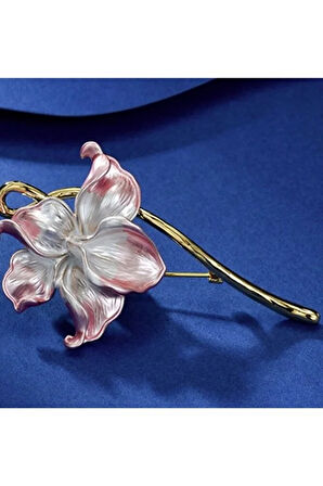 Toz Pembe Su Zambak Broş-cck-048