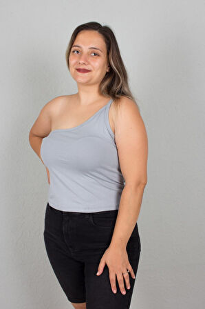 Büyük Beden Kadın Giyim Tek Omuz Body Bluz 