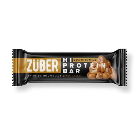 Züber Şeker İlavesiz Fıstık Ezmeli Hi-Protein Bar 45 G - 6 Adet