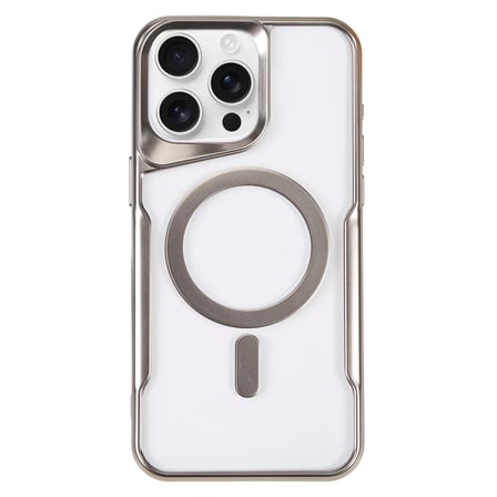 Apple iPhone 16 Pro Max Kılıf Boyi Magsafe Silikon Kapak - Gümüş