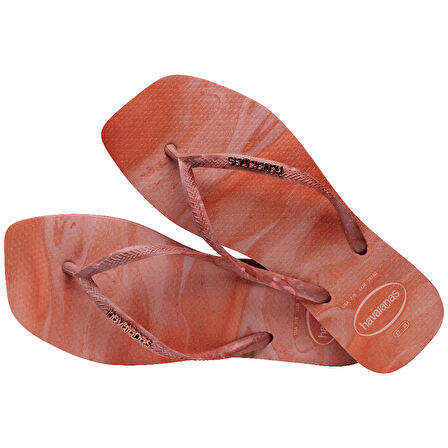 Slim Square Trendy Turuncu Kadın Terlik