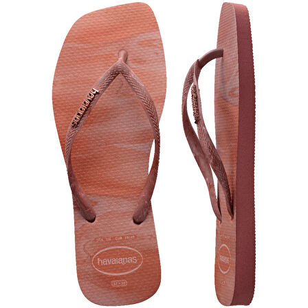 Slim Square Trendy Turuncu Kadın Terlik