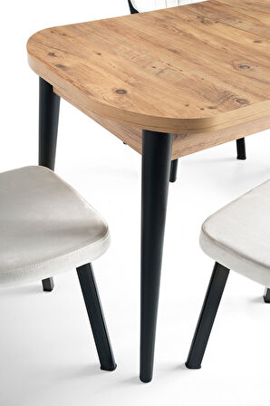 Nisa Açılır MDF Oval Mutfak Masası 70x110 