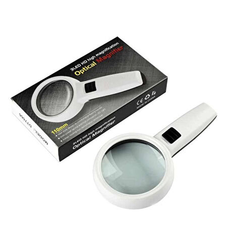 -3 Ledli 5x95mm & 10x19mm El Büyüteç, Takı, Okuma,para Kontrol Için Dt7665 ( Lisinya )