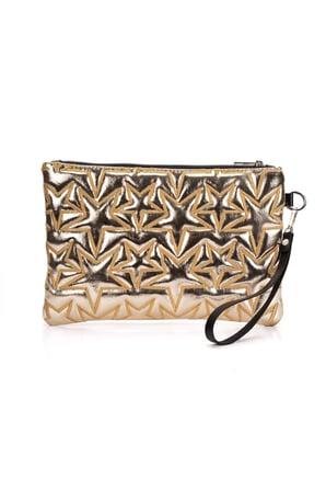 2'li Çanta Paketi Yıldız Desenli Portföy El Çantası Bilek Askılı Clutch Çanta