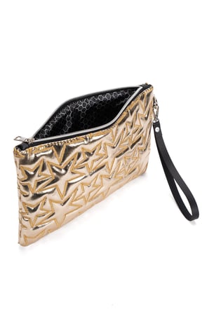2'li Çanta Paketi Yıldız Desenli Portföy El Çantası Bilek Askılı Clutch Çanta