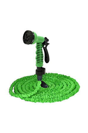 15 metre Uzayan Bahçe Sulama Araç Yıkama Hortumu 7 Kademeli Başlık Tabanca