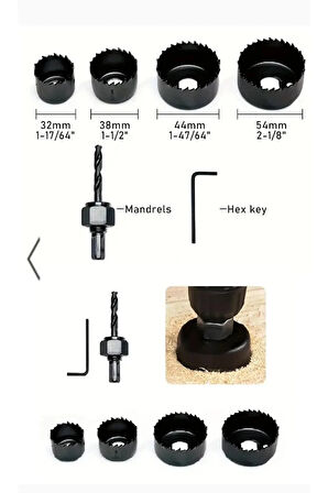 6 Parça Profesyonel Panç Seti Ahşap Kartonpiyer Sunta Alçıpan Delici Testere Seti