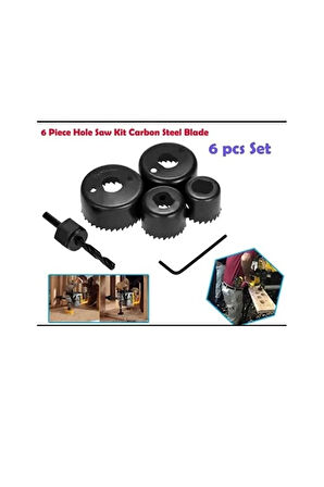 6 Parça Profesyonel Panç Seti Ahşap Kartonpiyer Sunta Alçıpan Delici Testere Seti