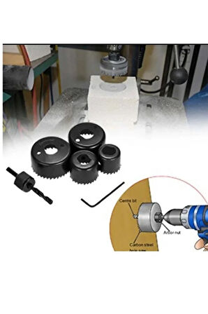6 Parça Profesyonel Panç Seti Ahşap Kartonpiyer Sunta Alçıpan Delici Testere Seti