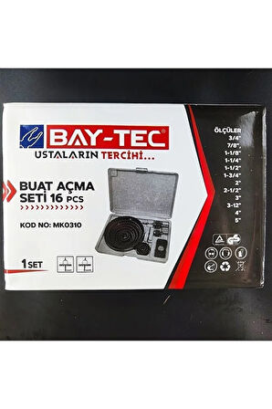 Profesyonel 16 Parça Panç Seti Kartonpiyer Sunta Alçıpan Delici Testere Takımı Kartonpiyer