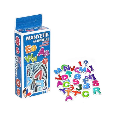 2 adet 70 Parça Manyetik Aktiviteler Alfabe  ve 47 Parça Manyetik Sayı Seti 
