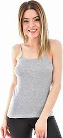 Kadın Ribana Ince Askılı Atlet 2'li Paket Siyah Renk Beden 4 (L)