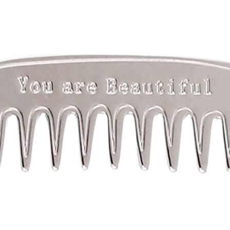 Uretti - Melik 9215 4184 You Are Beautiful Yazılı Çelik Tarak Broş / Yaka İğnesi