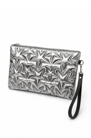 2'li Çanta Paketi Yıldız Desenli Portföy El Çantası Bilek Askılı Clutch Çanta