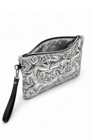 2'li Çanta Paketi Yıldız Desenli Portföy El Çantası Bilek Askılı Clutch Çanta