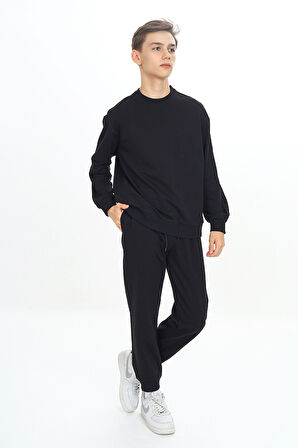 Erkek Çocuk İki İp Bisiklet Yaka Nakışlı Eşofman Takımı