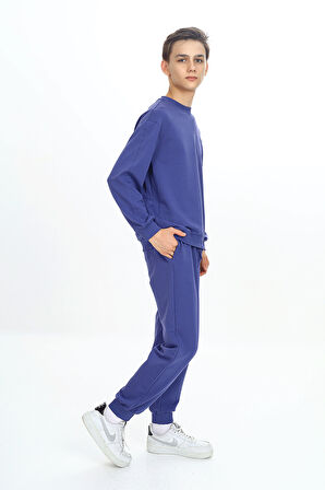 Erkek Çocuk İki İp Bisiklet Yaka Nakışlı Eşofman Takımı