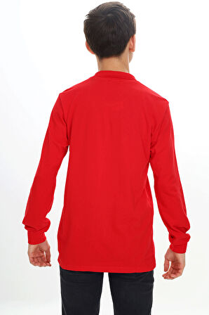Erkek Çocuk Lacost(Yüksek Kaliteli Pike Dokuma) Noktalı Polo Yaka Sweatshirt | 6-10 Yaş