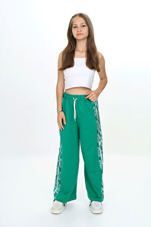 Kız Çocuk Rahat ve Şık Yan Desenli Jogger Pantolon