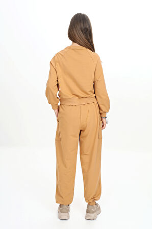 Kız Çocuk Bisiklet Yaka Baskılı Eşofman Takımı