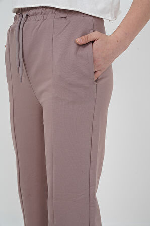 Kız Çocuk İki İplik Kumaş Çımalı Yırtmaç Paçalı Jogger Pantolon