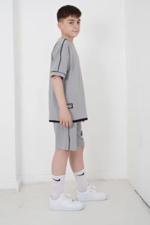 Erkek Çocuk İki İplik Kumaş Baskılı Şort Takım