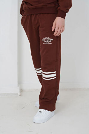 Erkek Çocuk İki İplik Kumaş Kapüşonlu Baskılı Eşofman Takımı