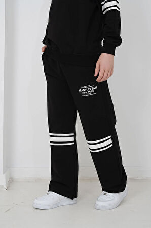 Erkek Çocuk İki İplik Kumaş Kapüşonlu Baskılı Eşofman Takımı