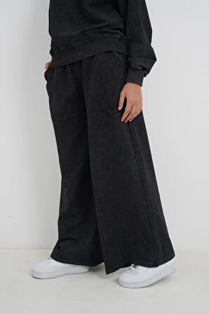 Kız Çocuk İki İplik Kumaş Bisiklet Yaka Eşofman Takımı