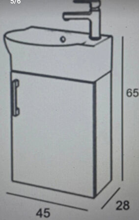 28X45 cm lavabo ve banyo dolabı 