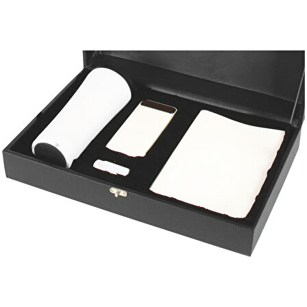 VIP Hediyelik Set - Powerbank, Termos, Defter ve USB Bellek - (4’lı Kurumsal Hediye Seti) - 4155