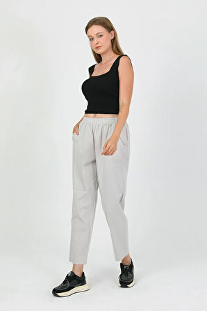 Nomira Beli Lastikli Gabardin Pantolon TNS-4156