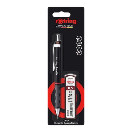Rotring Tikky Versatil Siyah 0.5 MM + Uç - 4 Adet
