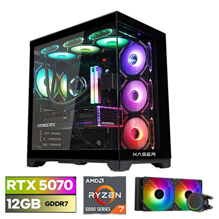 Xaser Lexus x540 Ryzen 7 5700X 32GB Ram 1TB M.2 NVMe SSD 12GB RTX5070 Sıvı Soğutmalı Oyuncu Bilgisayarı