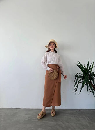 Noir Beli Kuşaklı Etek TNS-4158