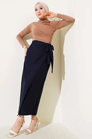 Noir Beli Kuşaklı Etek TNS-4158