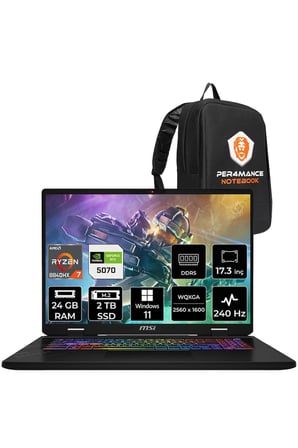 Crosshair A17 HX R7 8840HX 24GB 2TB SSD RTX5070/8GB 115W 17" QHD+ 240Hz W11P Gaming D8WGKG