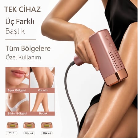 Robx A2024 3 Milyon Atım 3 Başlık Vücut-Yüz-Özel Bölge Bay&Kadın Epilasyon Ultra Seri Atım