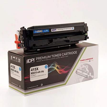 Dpi Toner HP 415X Cyan CHİPLİ Muadil Toner – M454 M479 – 6000 Sayfa