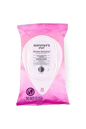 Summer's Eve Simply Sensitive (Hassas Ciltler için Temizleme Bezleri) 32 Adet