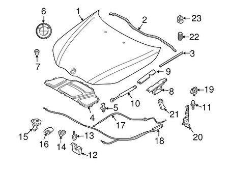 MOTOR KAPUT MENTEŞESİ SAĞ E63/E64/LCI 41617210670