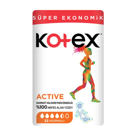 Kotex Ultra Active Süper Ekonomik Paket Normal 22'li - 3 Adet