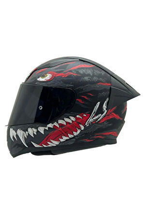 Rapıd 2 Race Kaıju Mat Siyah-kırmızı Kask