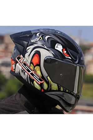 Rrapıd 2 Race Spox Gri-kırmızı Kask(SİYAH ŞEFFAF CAM SPOILER)