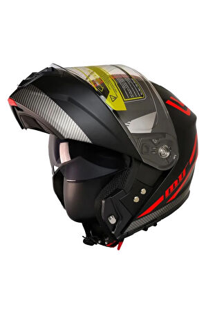 966 Wx20 Red Çene Açılır Kask
