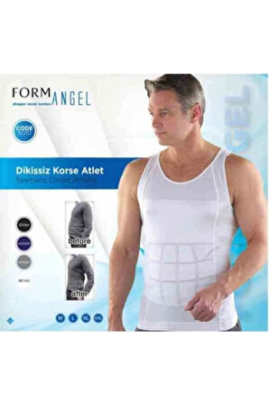Erkek Beyaz Beden Inceltici Korse Atlet