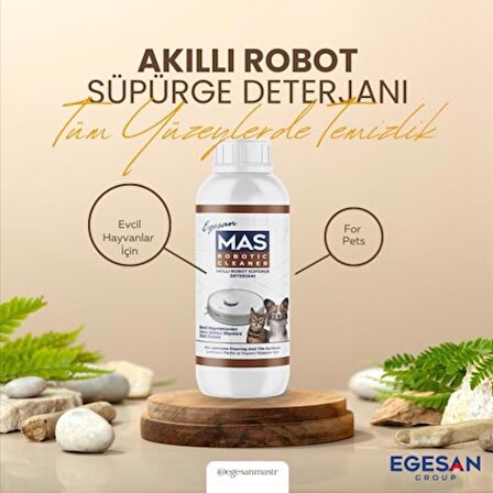 Mas Robot Süpürge Deterjanı Solüsyonu Evcil Hayvanlı Evler İçin 1000 ml