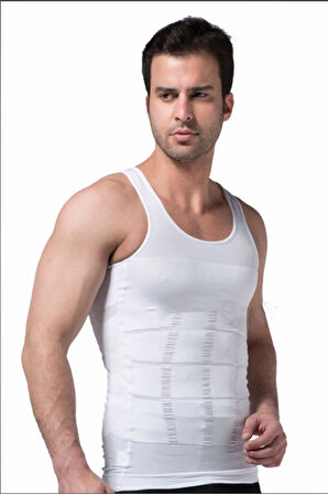 Erkek Toparlayıcı Ve Ince Gösteren Korse Atlet Siyah Ve Beyaz 2 Li Paket