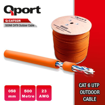 QPORT Q-CATO2R 23AWG 500 METRE TURUNCU KABLO